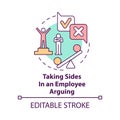 Taking sides in employee arguing concept icon