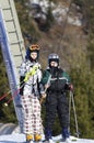 Taking the ski lift