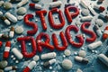 Taking a stand: advocating against drug use with powerful imagery, promoting awareness and prevention through the Royalty Free Stock Photo