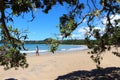 Taking a stroll along Coopers beach Royalty Free Stock Photo