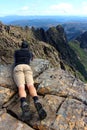 Taking in the veiw on the peak of Cradle Mountain