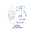 Taking warm bath blue gradient concept icon