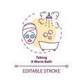 Taking warm bath concept icon