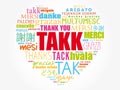 Takk (Thank You in Icelandic) love heart