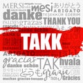Takk Thank You in Icelandic Word Cloud