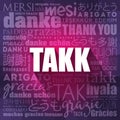 Takk Thank You in Icelandic Word Cloud in different languages