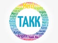 Takk (Thank You in Icelandic) Word Cloud