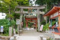 Takkoku-no-Iwaya Bisyamondo Hall in Hiraizumi, Iwate, Japan. The temple was founded by Sakanoue no