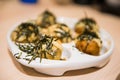 Tako yaki in Japanese restaurants