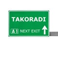 TAKORADI road sign isolated on white Royalty Free Stock Photo