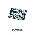 Takoyaki icon. Monochrome simple line Fastfood icon for templates, web design and infographics Royalty Free Stock Photo