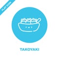 takoyaki icon vector from take away collection. Thin line takoyaki outline icon vector  illustration. Linear symbol for use on web Royalty Free Stock Photo