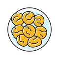 takoyaki japanese food color icon vector illustration
