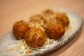 Takoyaki octopus balls - Japanese food and dessert Royalty Free Stock Photo