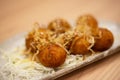 Takoyaki octopus balls - Japanese food and dessert Royalty Free Stock Photo
