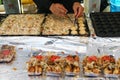 Takoyaki is a popular food at the Japanese festival food stalls. Royalty Free Stock Photo