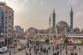 Istanbul`s most important tourist square, modern buildings and historical buildings view from Tak