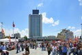 Taksim Square. Building seen in the background The Marmara Taksim Royalty Free Stock Photo