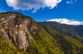 Taktshang Goemba, Taktsang Palphug Monastery or Tiger`s Nest Monastery, the most famous Monastery in Bhutan, in a mountain cliff Royalty Free Stock Photo