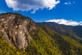 Taktshang Goemba, Taktsang Palphug Monastery or Tiger`s Nest Monastery, the most famous Monastery in Bhutan, in a mountain cliff Royalty Free Stock Photo