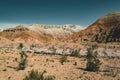 Takyr in Aktau white mountains in Altyn-Emel National Park, Kazakhstan