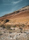 Takyr in Aktau white mountains in Altyn-Emel National Park, Kazakhstan