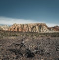 Takyr in Aktau white mountains in Altyn-Emel National Park, Kazakhstan