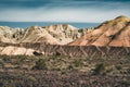 Takyr in Aktau white mountains in Altyn-Emel National Park, Kazakhstan