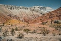 Takyr in Aktau white mountains in Altyn-Emel National Park, Kazakhstan