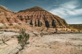 Takyr in Aktau white mountains in Altyn-Emel National Park, Kazakhstan Royalty Free Stock Photo