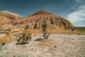 Takyr in Aktau white mountains in Altyn-Emel National Park, Kazakhstan