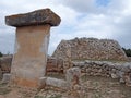 Talaiot de Trepuco megalithic t-shaped Taula monument iin Menorca Spain