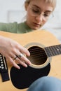 talanted young woman in glasses with Royalty Free Stock Photo