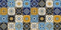 Talavera pattern. Indian patchwork. Azulejos portugal. Turkish ornament. Moroccan tile mosaic