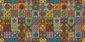 Talavera pattern. Indian patchwork. Turkish ornament. Moroccan tile mosaic. Spanish decoration. Ethnic background
