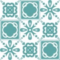 Talavera traditional portuguese wall and floor tiles, azulejo pattern vector illustration