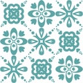 Talavera traditional portuguese wall and floor tiles, azulejo pattern vector illustration