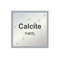 Vector symbol of Calcite CaCO3 from the Mohs scale of mineral hardness on the background from connected molecules