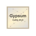 Vector symbol of Gypsum Calcium sulphate dihydrate or CaSO4.2H2O from the Mohs scale of mineral hardness on the background from