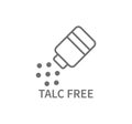 Talc Free Cosmetics Skin Care and Beauty Vector Line Icon