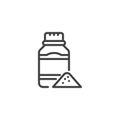 Talcum powder bottle line icon