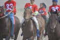 Taldykorgan, Zhetysu region, Kazakhstan - August 31, 2022. Horse racing competition - Baiga. In honor of the day of the