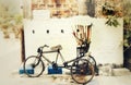 tale of the abandoned  rickshaw, yet chained .isnt it ironical Royalty Free Stock Photo