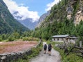 Talekhu village and buckwheat fields, Nepal Royalty Free Stock Photo