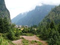 Talekhu village and buckwheat fields, Nepal Royalty Free Stock Photo
