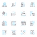 Talent acquisition linear icons set. Hiring, Recruits, Employment, Applicants, Sourcing, Recruitment, Screening line