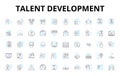 Talent development linear icons set. Growth, Learn, Progression, Coaching, Capability, Development, Learning vector Royalty Free Stock Photo