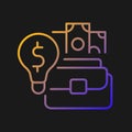 Talent for entrepreneurship gradient vector icon for dark theme