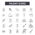 Talent line icons, signs, vector set, outline illustration concept