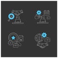 Talent management chalk icons set Royalty Free Stock Photo